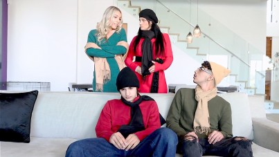 Busty MILFs Mona Azar and Bunny Madison Share a Wild Group Sex Adventure