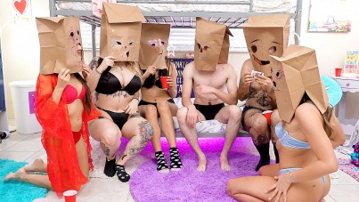 Bisexual Brunettes Freya Von Doom and Selina Bentz in a Wild Hairy Group Sex Party