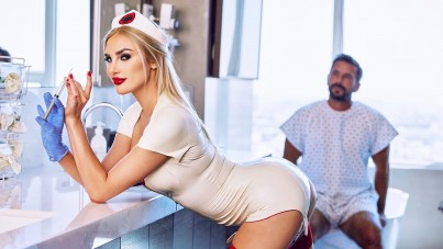 Blonde Babe Kenzie Anne Heats Up in Stockings and Uniform