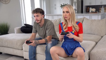 Big Dick Bro Creampies Blonde's Hairy Small Tits in a Fetish Bet