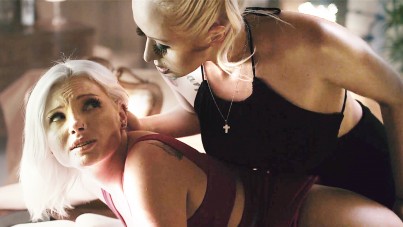 Sinful Pleasures: Blonde Beauties Christina Shine and Zazie Skymm in a Fetish Lesbian Encounter