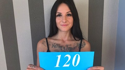 Brunette Bombshell Barbie Esm's Casting Couch Tryst: Big Tits and a Shaved Surprise