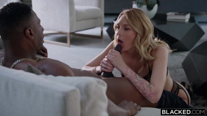 Blonde Babe Charlotte Sins Savors a Big Interracial Creampie