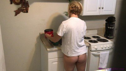 Stepmom's Big Ass and Handjob Skills Make Me Cum Hard