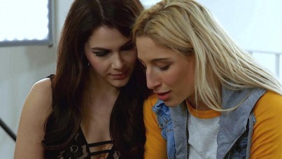 Blonde and Brunette Beauties Valentina Nappi and Abella Danger in a Steamy Lesbian Encounter with Big Tits and Intense Pussy Licking
