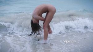 Brunette Beauty Melena Maria Rya's Sensual Solo Session on a Nude Beach