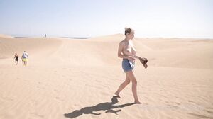 Busty Mila Amour Strips Down in the Desert Sun