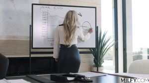 Blonde Boss Lady Lani Rails Takes On Two In Office Threesome's Cam show and profile