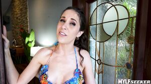 Busty MILF Aimee Invites You to Stare and Savor Her Intense Blowjob and Cumshot