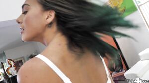 POV Tiny Teen's Intense Facial Audition Blowjob