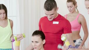 Busty Gym Babe's Wild Big Cock Threesome Adventure
