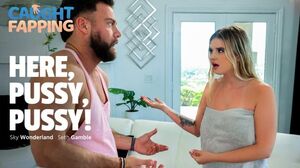 Busty Blonde Tease: Here, Pussy, Pussy in Sky Wonderland