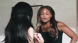 Classmate Catfight: Ebony Lesbians Bianca Bangs and Rhae Woods Unleash Passionate Rivalry