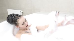 Six Massive Boobs in a Steamy Lesbian Bathtub Lick Fest