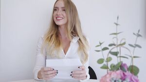 Blonde Bombshell's Vengeful Deepthroat Delight with Explosive Cumshot