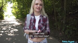 Blonde Stranger Sucks and Fucks for Cash in Public POV