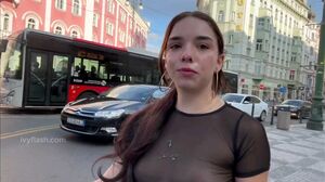 Prague Teen Threesome: Sloppy Blowjobs and Daring Public Cumwalk