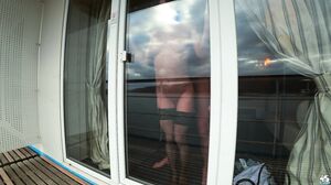 Teen POV Blowjob Bliss: Mia and Her Man Fuck Wildly Behind the Balcony Door