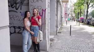 Braless Morning After Tease: Emma & Bonnie Flash in Public Outdoors