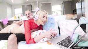 Teen Vixen Levels Up with Intense Blowjob and Hardcore Pounding