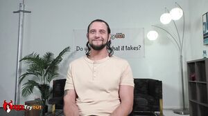 POV Tryout with Big-Titted Alex Harper Sucking and Swallowing Every Drop