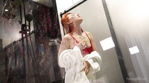 Fiery Redhead Teen's Hairy Solo Masturbation with Perky Small Tits