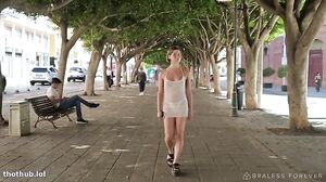Subtly Sheer Outdoor Tease: Ksenia's Public Allure