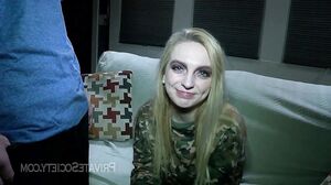 Blonde Teen's Steamy Casting Audition: Wild Blowjob, Pussy Licking, and Gushing Cumshot
