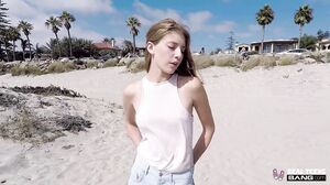 Innocent-Looking Blonde with Small Tits and Big Ass Craves a Deep Blowjob