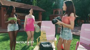 Steamy Lesbian Threesome: Nicole Kitt Ravishes Natalie Brooks and Lucy Lotus