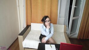 Asian Hottie in Sheer Pantyhose Double Delight Blowjob