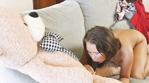 Petite Brunette Teen's Naughty Birthday Toy Play Ignites Wild Solo Desire