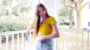 Petite Teen Myra Moans Teases with Her Small Tits in Solo Show