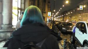 Street Pickup: Seducing a Rainbow Haired Cutie and Pounding Her Bushy Pussy in a Hotel
