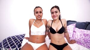 Two Horny Chicks Craving and Sharing a Massive Cock