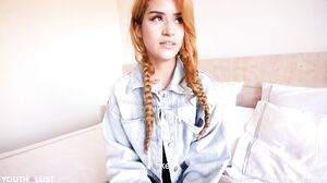 Cute Redhead's Intense Swallow Session