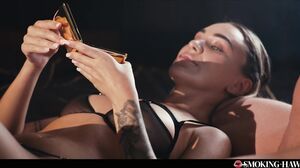POV Smoking Hottie Delivers Intense Blowjob and Explosive Cumshot