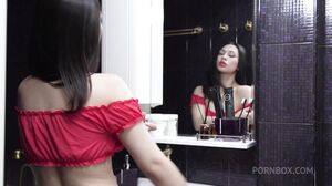 Teen Brunette Slut's Sensual Bathroom Blowjob and Hardcore Fuck