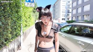 Daring Kiara's Bold Naked Street Masturbation Adventure