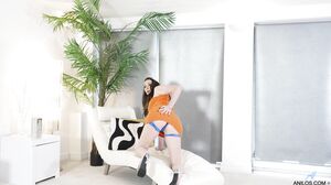 Little Miss Sub's Orange Thrust: Intense Solo Fingering Ecstasy