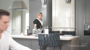 Redhead Maid's Lingerie Tease Turns into Hardcore Dusting and Deep Sucking