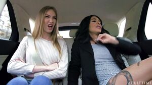 Eva Maxim and Crystal Thayer Team Up with Sophia Burns for an Intense Strap-On Toys Session