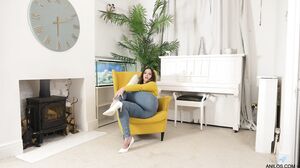 Alora Lux Rips Her Jeans Off for a Hot Solo Fingering Session