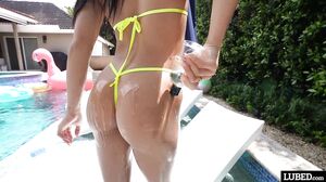 Oily MILF MILF Deepthroats and Rides Hard in Steamy Lubed Session