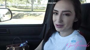 Beach Day Turns Naughty: Busty Blonde Gets Wild in the Backseat