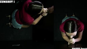 Serena Hill's First Gloryhole Experience - POV Blowjob and Cumshots