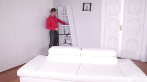 Hipster Blonde Takes a Hard Double Penetration Pounding