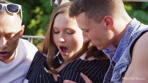 Stacy Cruz Explores Passion in Steamy Threesome with Intense Blowjob and POV Action