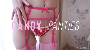 Sweet Candy Panties Tease: Voluptuous Brunette Solo Play