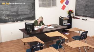 MILF Teacher Busted Fingering Her Wet Pussy Right in the Classroom
